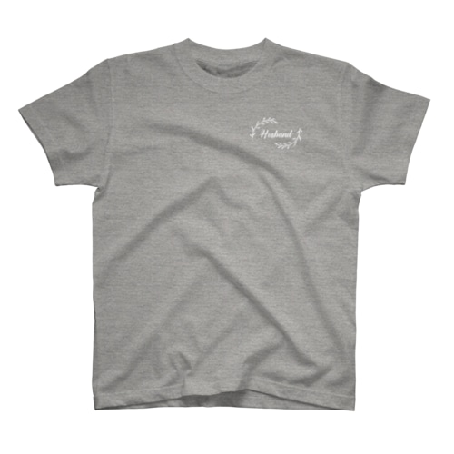 ペア(Husband)リーフ_白 Regular Fit T-Shirt