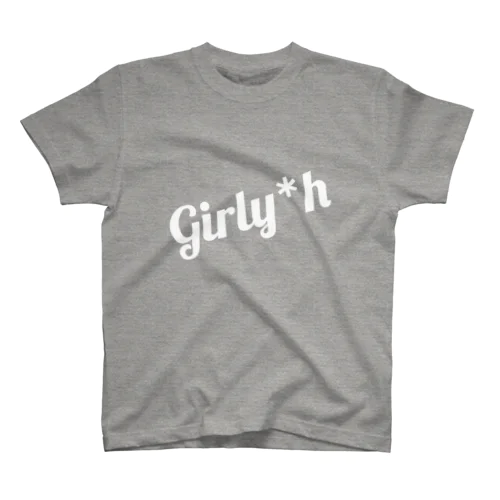 Girly*hロゴ(ホワイト) Regular Fit T-Shirt
