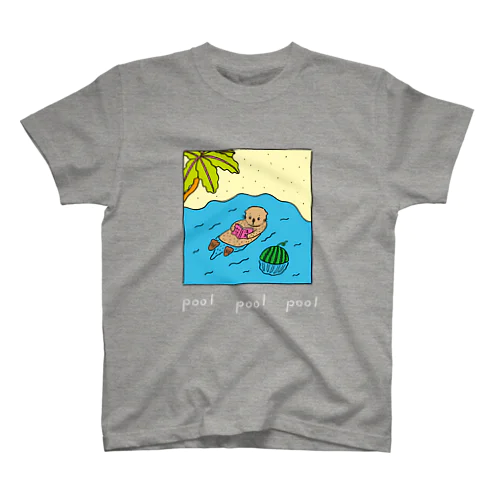 pool  ラッコ 白文字 スタンダードTシャツ