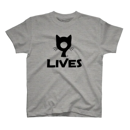 9LIVES logo black スタンダードTシャツ