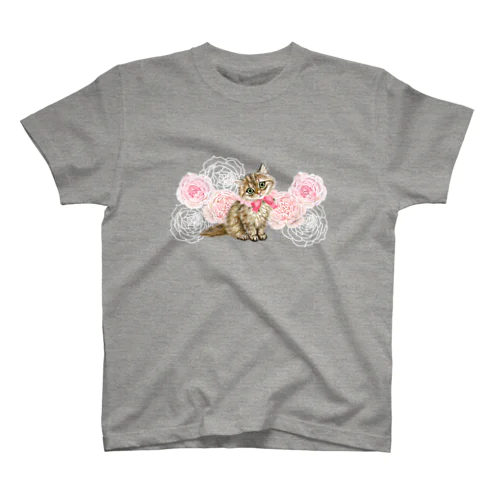 薔薇とチンチラゴールデン Regular Fit T-Shirt