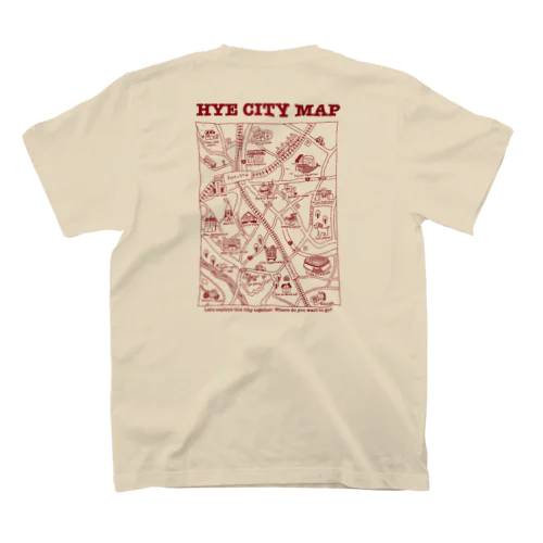 HYE CITY MAP (wine red) Regular Fit T-Shirt