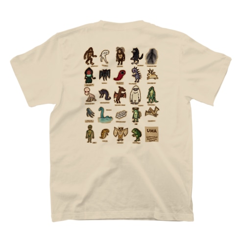 バックプリントver. ちょっとゆるいUMA図鑑(カラーパターン１) Regular Fit T-Shirt