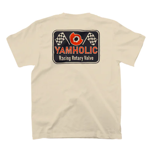 【両面プリント】YAMHOLIC_Rotary Valve & Checkered Flag Regular Fit T-Shirt