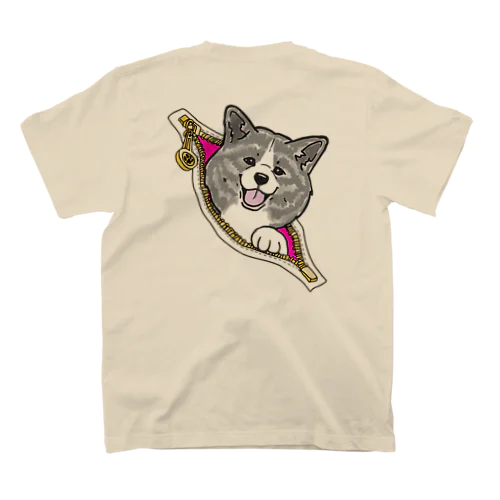 背中から虎毛秋田犬 Regular Fit T-Shirt