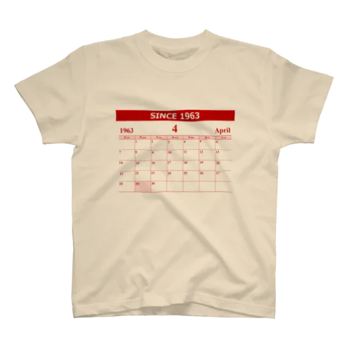 1963年4月生まれ(昭和38年)　生年月カレンダー 還暦祝い Regular Fit T-Shirt