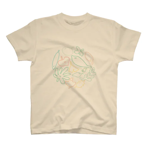 葉っぱのおばけたち Regular Fit T-Shirt