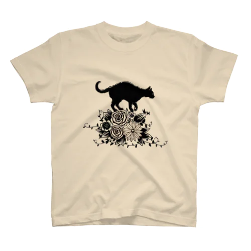 花に乗る猫 スタンダードTシャツ