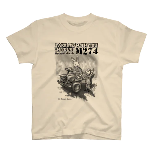 うさぎとねこ　US M274に乗せて！ スタンダードTシャツ