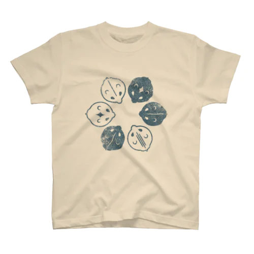 『ハムスター紋六匹(青擦れ)』 Regular Fit T-Shirt