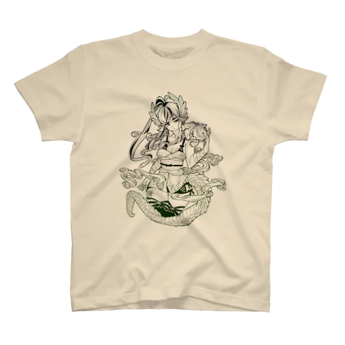 和風竜姫ちゃん(緑) Regular Fit T-Shirt