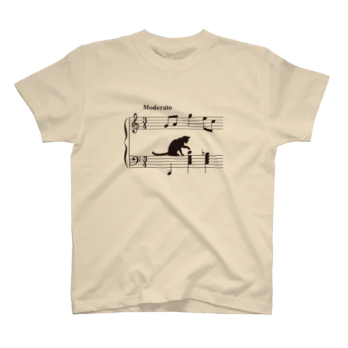 ネコ、音符にイタズラver.2 (TS) スタンダードTシャツ