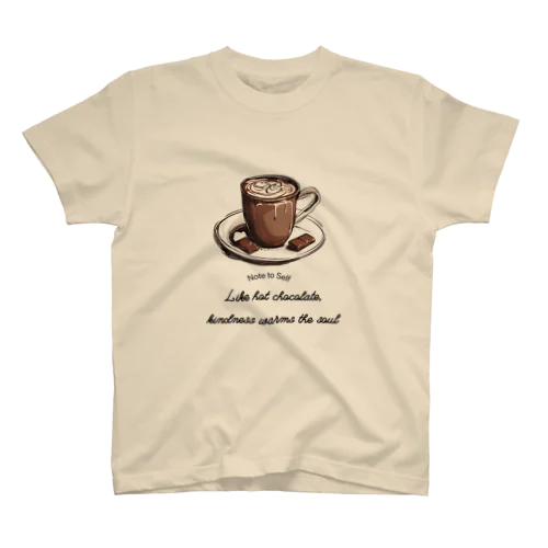 ホットチョコレートとメッセージ Regular Fit T-Shirt