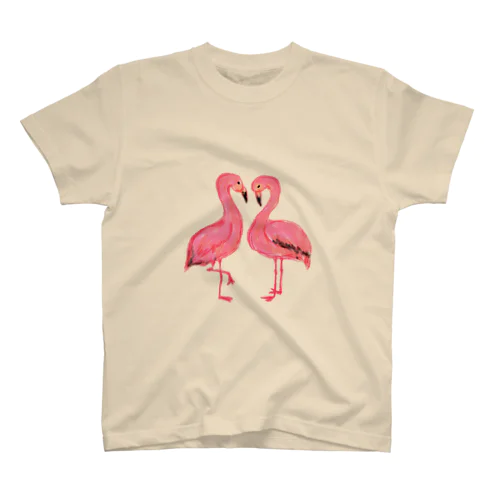 ハートのフラミンゴ Regular Fit T-Shirt
