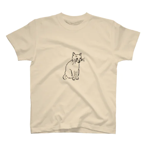 くろねこもんちゃん(スケッチ) スタンダードTシャツ