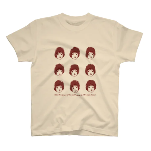 When the corners of the mouth go up, an expression changes スタンダードTシャツ