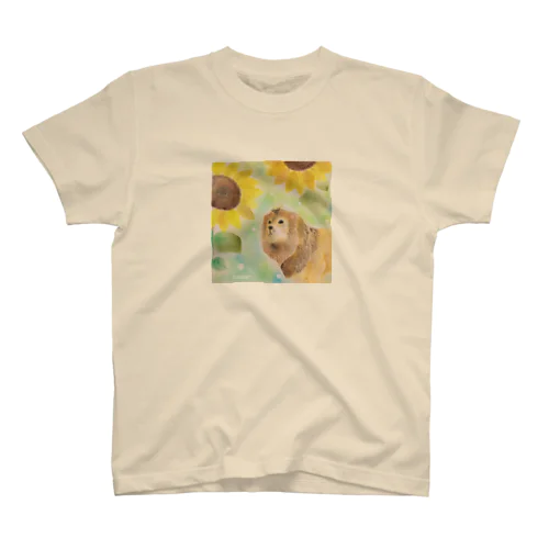 ひまわりとライオン Regular Fit T-Shirt