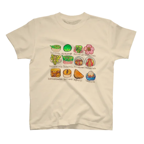 和菓子柄 Regular Fit T-Shirt