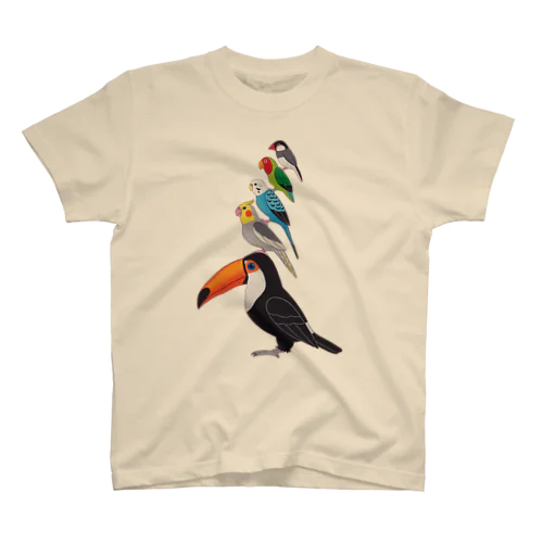 小鳥ブレーメン　オニオオハシ・オカメインコ・セキセイインコ・コザクラインコ・文鳥 Regular Fit T-Shirt