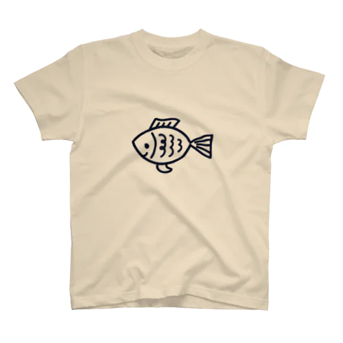 お魚　紺 スタンダードTシャツ