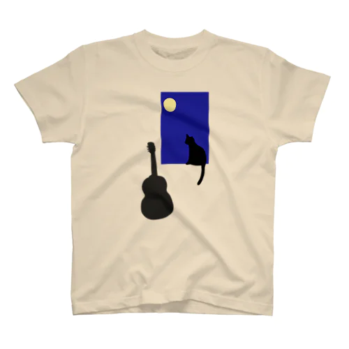 猫とギター (月) スタンダードTシャツ