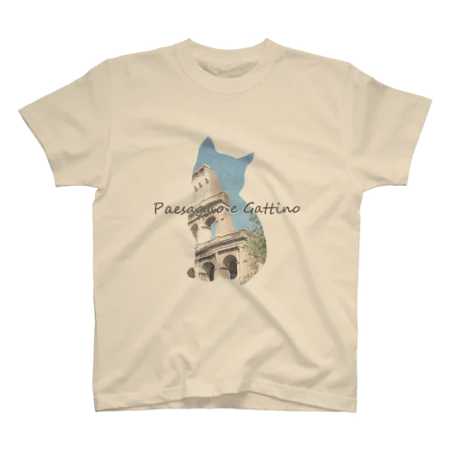 Paesaggio e gatto-Colosseo Regular Fit T-Shirt