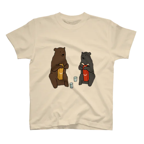 ヒグマとツキノワグマと日本酒 Regular Fit T-Shirt