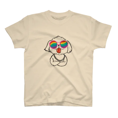 rainbow cool poodle Regular Fit T-Shirt