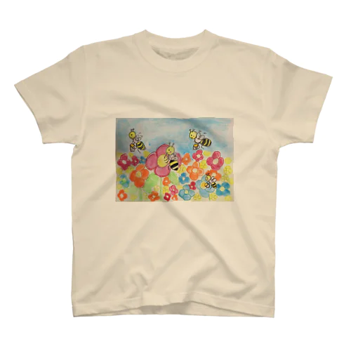 ミツバチとお花畑 スタンダードTシャツ