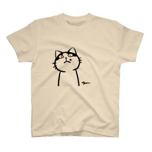 牛柄猫 티셔츠