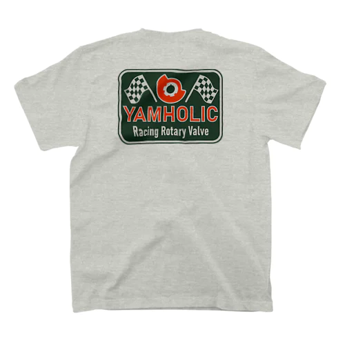 【両面プリント】YAMHOLIC_Rotary Valve & Checkered Flag Regular Fit T-Shirt