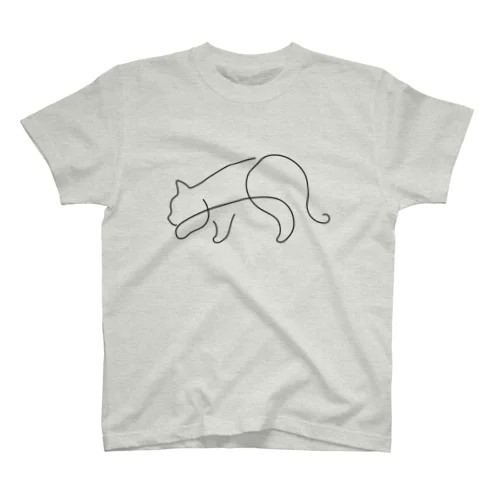 忍び歩きシンプル黒猫 スタンダードTシャツ