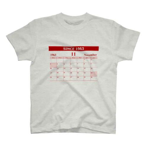 1963年11月生まれ(昭和38年)　生年月カレンダー 還暦祝い Regular Fit T-Shirt