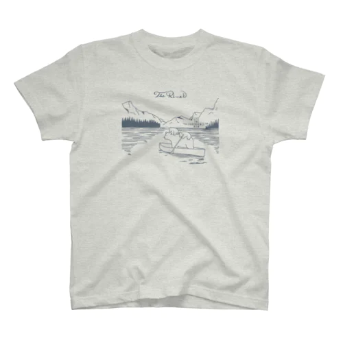 くま親子のカヌー(スモーキーブルー) Regular Fit T-Shirt