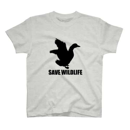 SAVE WILDLIFE DUCKデザイン スタンダードTシャツ