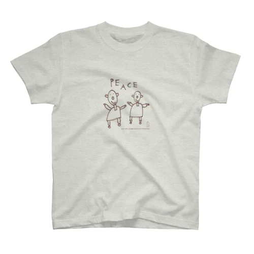 Bro.PEACE  brown line Regular Fit T-Shirt