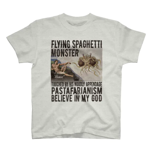 空飛ぶスパゲッティ・モンスター教 リスペクト Tシャツ　Flying Spaghetti Monster RespectTees（前面） スタンダードTシャツ