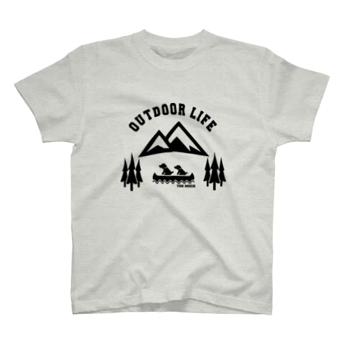 OUTDOOR LIFE黒 Regular Fit T-Shirt