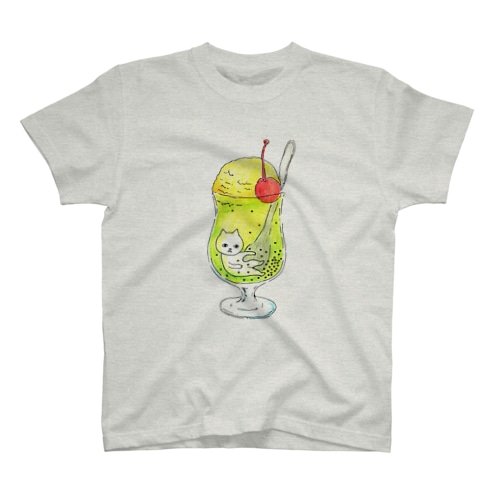 クリームソーダにたゆたうネコ Regular Fit T-Shirt