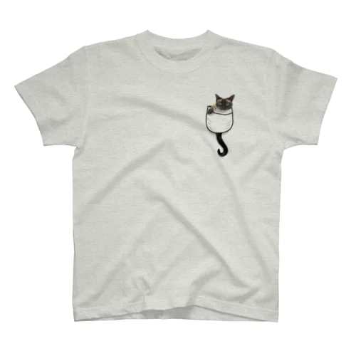 シャム猫風ねこのうみポケット3 Regular Fit T-Shirt