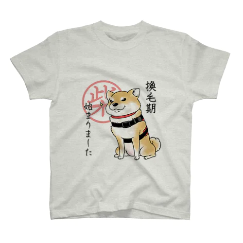 換毛期/キリッ（赤柴） スタンダードTシャツ