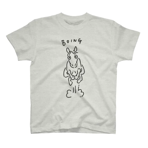 BOING ぴょ〜ん馬 ブラックライン スタンダードTシャツ