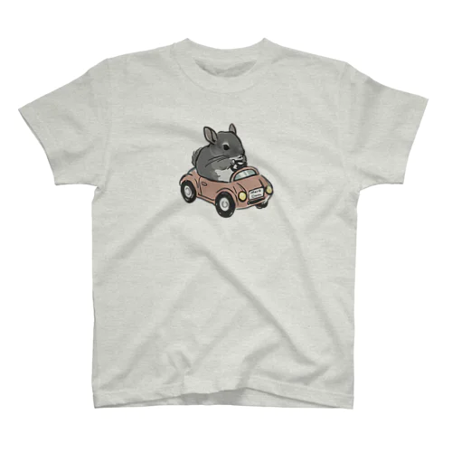 車に乗るチンチラ スタンダードTシャツ