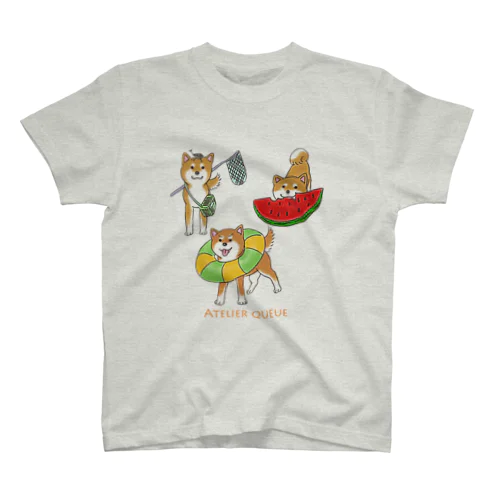 柴犬の夏休み Regular Fit T-Shirt