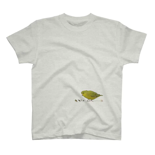 もぐもぐサザナミインコ【グレイウイングオリーブ】 スタンダードTシャツ