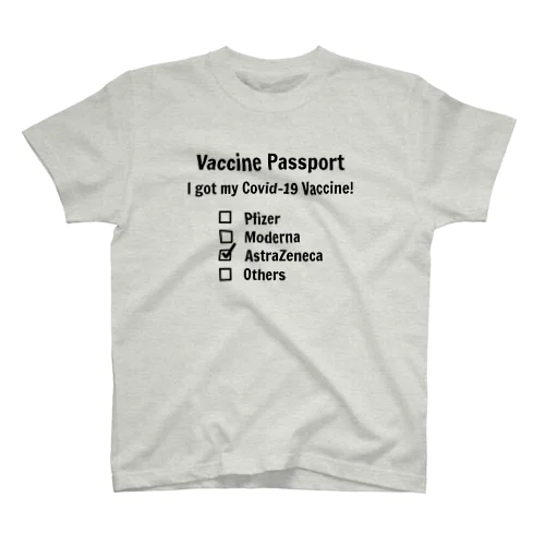 ワクチンパスポート(Vaccine Passport・英語) アストラゼネカ(AstraZeneca)接種済み Regular Fit T-Shirt