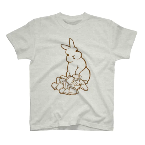 将棋崩しうさぎ茶 Regular Fit T-Shirt
