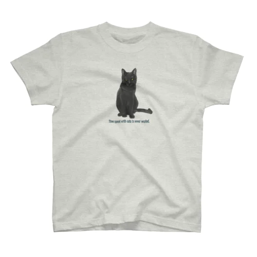 名言黒猫オレオくん スタンダードTシャツ