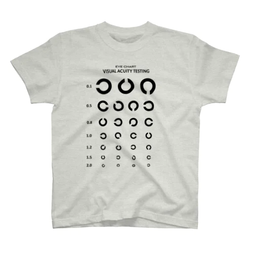 Visual Acuity Testing [前面プリント] ブラック スタンダードTシャツ