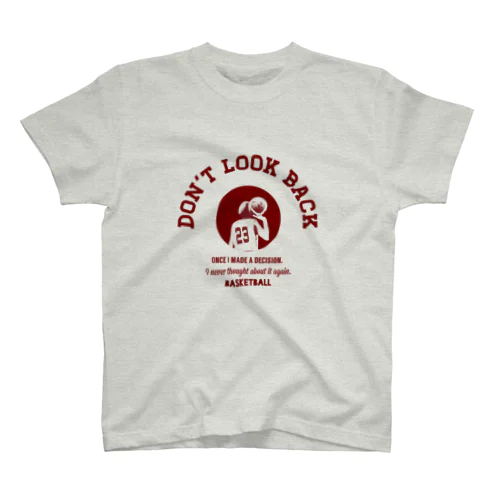 「DON'T LOOK BACK」カレッジロゴ赤系 スタンダードTシャツ